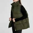 thumbnail image 4 of Sevevn Womens Puffer Vest Oversized Lightweight Winter Sleeveless Zip Up Padded Stand Collar Jacket Coat Warm, 4 of 4
