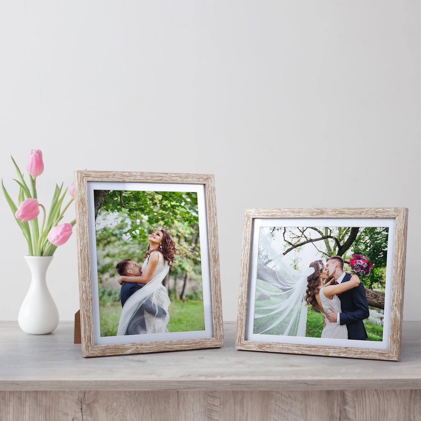 6 Pack 8x10 Picture Frame with Mat for Wall and Tabletop Decoration
