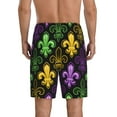 thumbnail image 3 of Fotbe Mardi Gras1 Pajama Shorts for Men, Men's Pajama Bottoms, Sleepwear,Short Pajama Pants-Large, 3 of 9