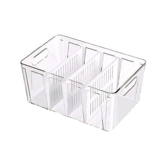 Wosthever Caja para el frigorífico transparente ABS con cesta de drenaje, artículos fáciles de usar, herramientas de cocina de calidad Cocina y Comedor talla grande