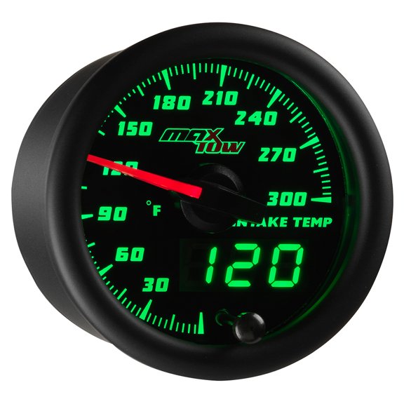 MaxTow Black and Green 300 F Intake Temperature Gauge