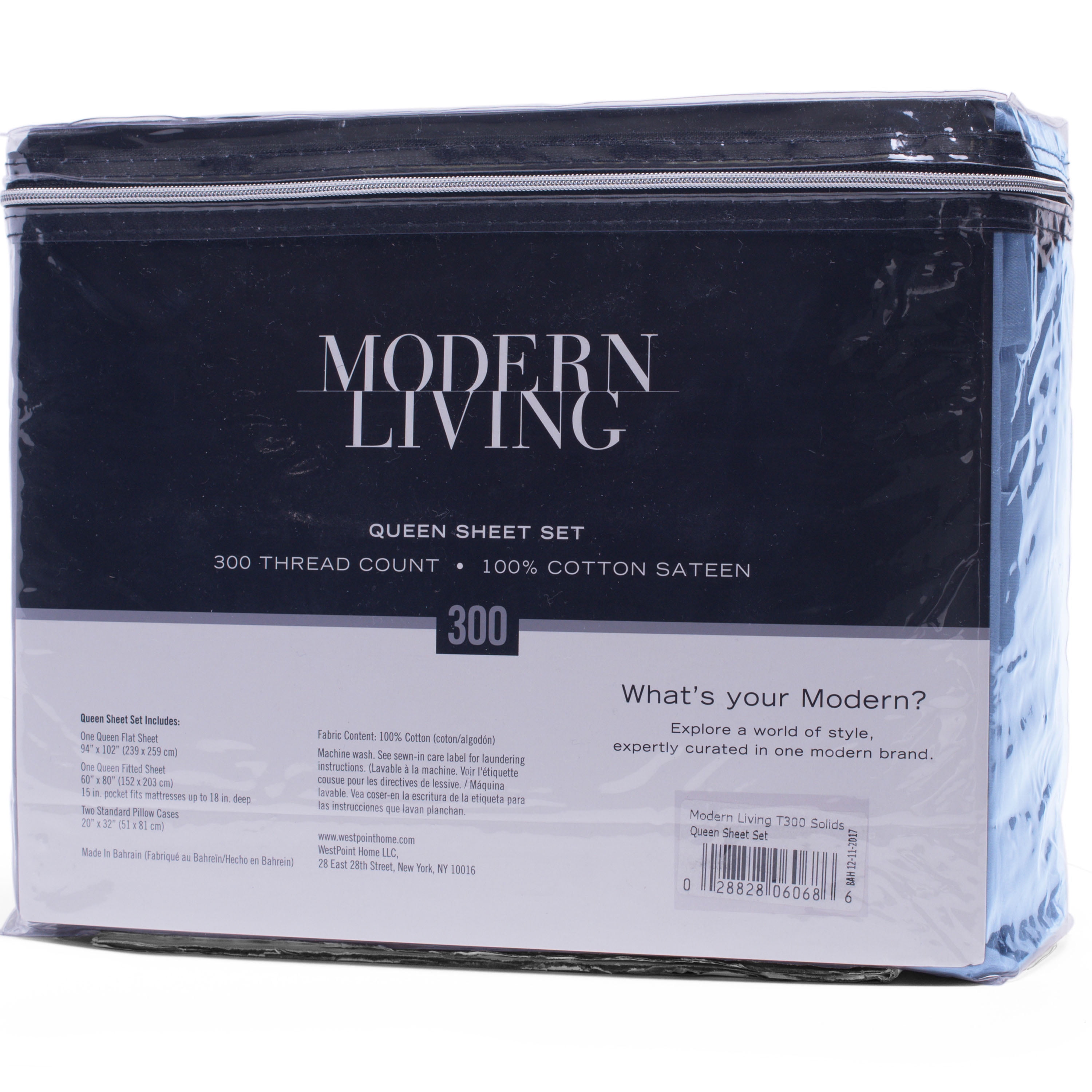 Modern Living Solid Color 300 Thread Count Queen Shadow Sheet Set
