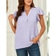 thumbnail image 3 of Blusa de manga corta, blusa de manga corta de jacquard Blusa de manga corta de jacquard Blusa de jacquard con cuello en V Resistente y duradera, 3 of 6