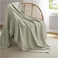 thumbnail image 2 of JERFIT Egyptian Cotton Twin Blanket, Sage Green 100% Cotton Breathable & Soft Bed Blanket for All Season, Machine Washable, 66x90 Inches, 2 of 10