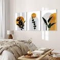 thumbnail image 4 of Boho Abstract Wall Art Set of 3 Prints, Dark Green Leaves Botanical Art Decor, Mustard Yellow Black Geometric Lines Abstract Art Posters, Scandi Art, Mid Century Prints, No Frame, 4 of 4