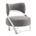thumbnail image 2 of Aura Modern Accent Chair // Gray and Chrome, 2 of 4