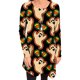 thumbnail image 5 of Moda mujer otoño cuello redondo estampado a cuadros suelto cómodo vestido de manga larga con botones Pompotops hdfakjf3476, 5 of 7