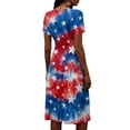 thumbnail image 5 of Usa Flag Dress for Women 2025 Womens Summer Dresses Patriotic Midi Wrap V-Neck Party Dress, 5 of 5