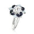 thumbnail image 3 of Ross-Simons 1.78 ct. t.w. White and Blue Topaz and .80 ct. t.w. Sapphire Ring in Sterling Silver, Women's, Adult, 3 of 5