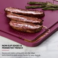 thumbnail image 3 of KitchenAid Classic Plastic Cutting Board with Trench, Non-Slip Edges, Dishwasher Safe, 12x18, Beetroot, 3 of 6