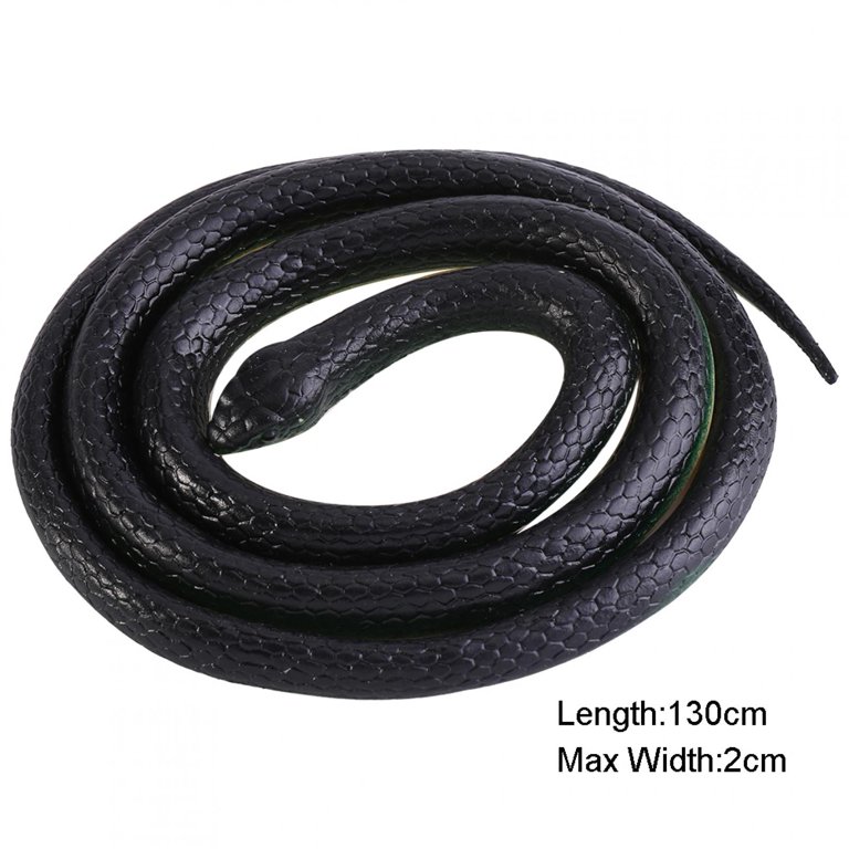 Realistic Rubber Snake Black Mamba Toy 52 Inch Long (52 Inch 1pc