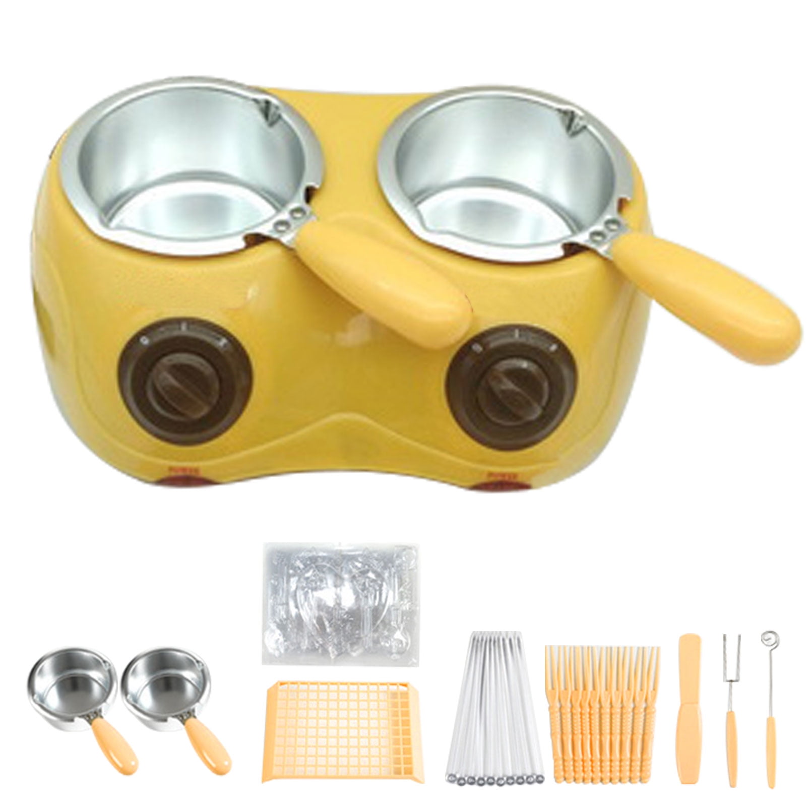 Yellow for Melting Chocolate Butter Chocolate Melting Pot Electric Melter Machine Candy Melting Pot with Heat Resistant Handle Boiler Pot 