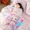 thumbnail image 6 of Feelyou Teen Kawaii Fairy Twin Bedding Sets 7-Piece, Initial U Letter Bedding Comforter Set, Fairy Tale Princess Reversible Sheet Sets, Super Cozy Room Decor, 6 of 9