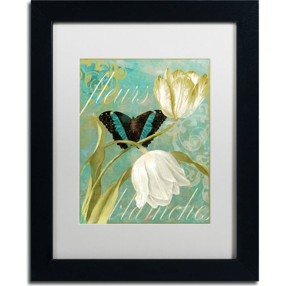 Trademark Fine Art "White Tulips" Canvas Art by Color Bakery, White Matte, Black Frame