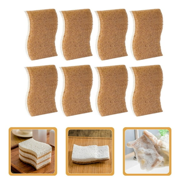 WHAMVOX 8 Pcs Dish Washing Sponges Kitchen Compact Cleaning Dishwashing