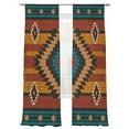 thumbnail image 2 of Aztec Tribe Sheer Curtains 96 Inches Long 2 Panels Rhombus Geometric Pattern Striped Background Light Filtering Semi Sheer Window Curtains Drapes for Bedroom Living Room 52"x96", 2 of 7