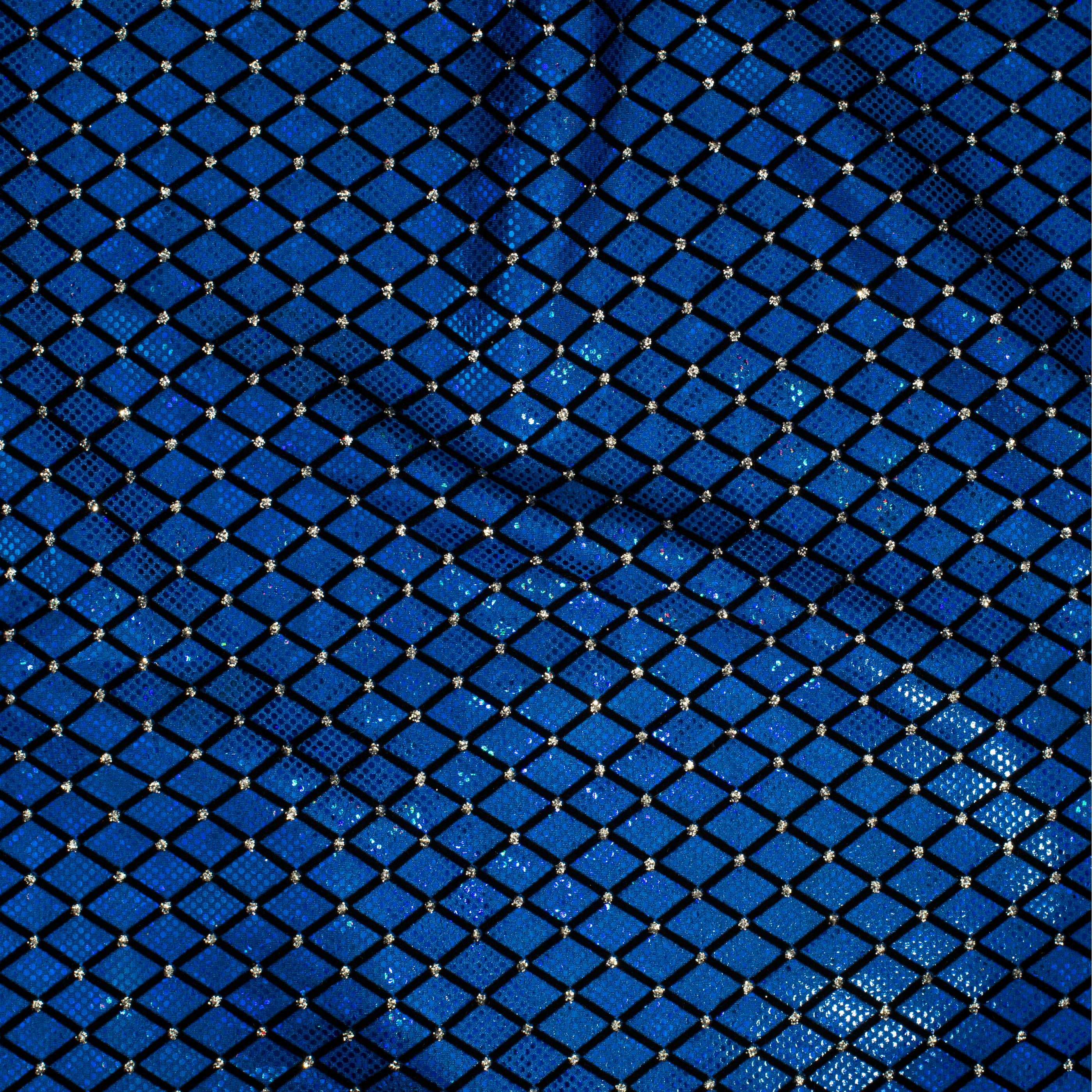 Diamond Flocking Hologram and Glitter on Stretch Nylon Spandex Tricot Fabric | Spandex Palace