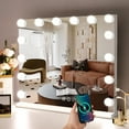 thumbnail image 5 of Hollywood Vanity Mirror with Lights, Lighted Makeup Mirror with 14 LED Bulbs, Vanity Makeup Mirrors with Lights for Mother's Day Gift, USB Charging Port Touch Control & 10X Magnification Mirror, 5 of 9
