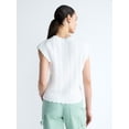 thumbnail image 3 of Free Assembly Women's Scalloped Cable Knit Cotton Vest, Sizes XS-XXL, 3 of 5