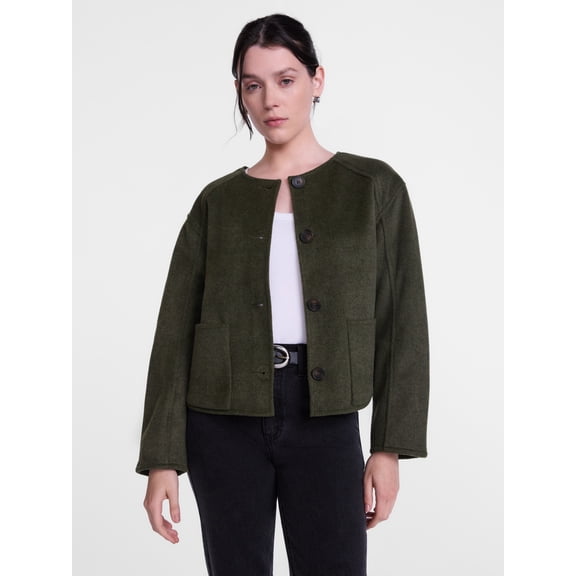 Scenario Women's Double Faced Faux Wool Jacket, Sizes XS-XXXL