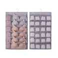 thumbnail image 3 of Hanging Bra Organizer Oxford Fabric Double Sides Breathable Large Capacity Underwear Storage Organizer for Bra Socks Gray, Front 12, Back 24, 3 of 5