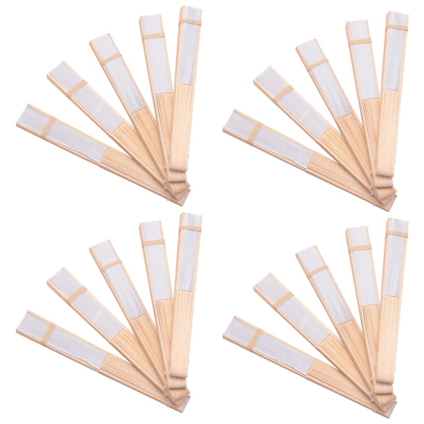 200Pzs /Lote Blanco Abanico de Mano Papel Elegante Plegable Favores del Banquete de Boda 21cm (Blanco)