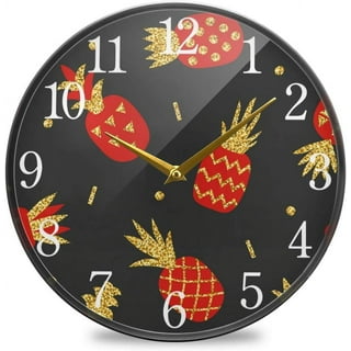  KS-QON BENG Colorful Pineapple Fruits Wall Clock Silent &  Non-Ticking Round Wall Clock 10 Inch Wall Decorative for Home Office : Home  & Kitchen