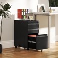 thumbnail image 2 of Vinsett 3 Drawer File Cabinet Steel Filing Cabinet A4 Legal Letter Black, 2 of 10