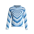 thumbnail image 1 of xiaxaixu Pull Imprimé Cœur pour Femmes, Manches Longues Col Rond Tricoté, 1 of 10