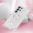thumbnail image 5 of Funda para Samsung Galaxy S24 Ultra 5G con Brillo Líquido Flotante, Purpurina, Parachoques y Anillo Giratorio Soporte, 5 of 5