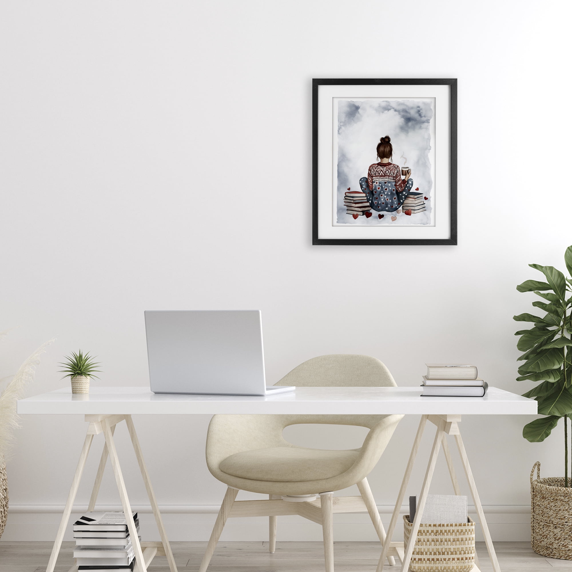 Stupell Industries Cozy Ritual Reader Black Framed Print Under Glass, design by Svetlana Aleynikova
