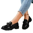 thumbnail image 5 of IUJSOY Women's Penny Loafers Slip on Oxfords Bowknot Patent Leather Loafers Dressy Shoes, 5 of 9
