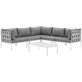 thumbnail image 3 of Modway Harmony 6 Piece Outdoor Patio Aluminum Sectional Sofa Set, Multiple Colors, 3 of 6