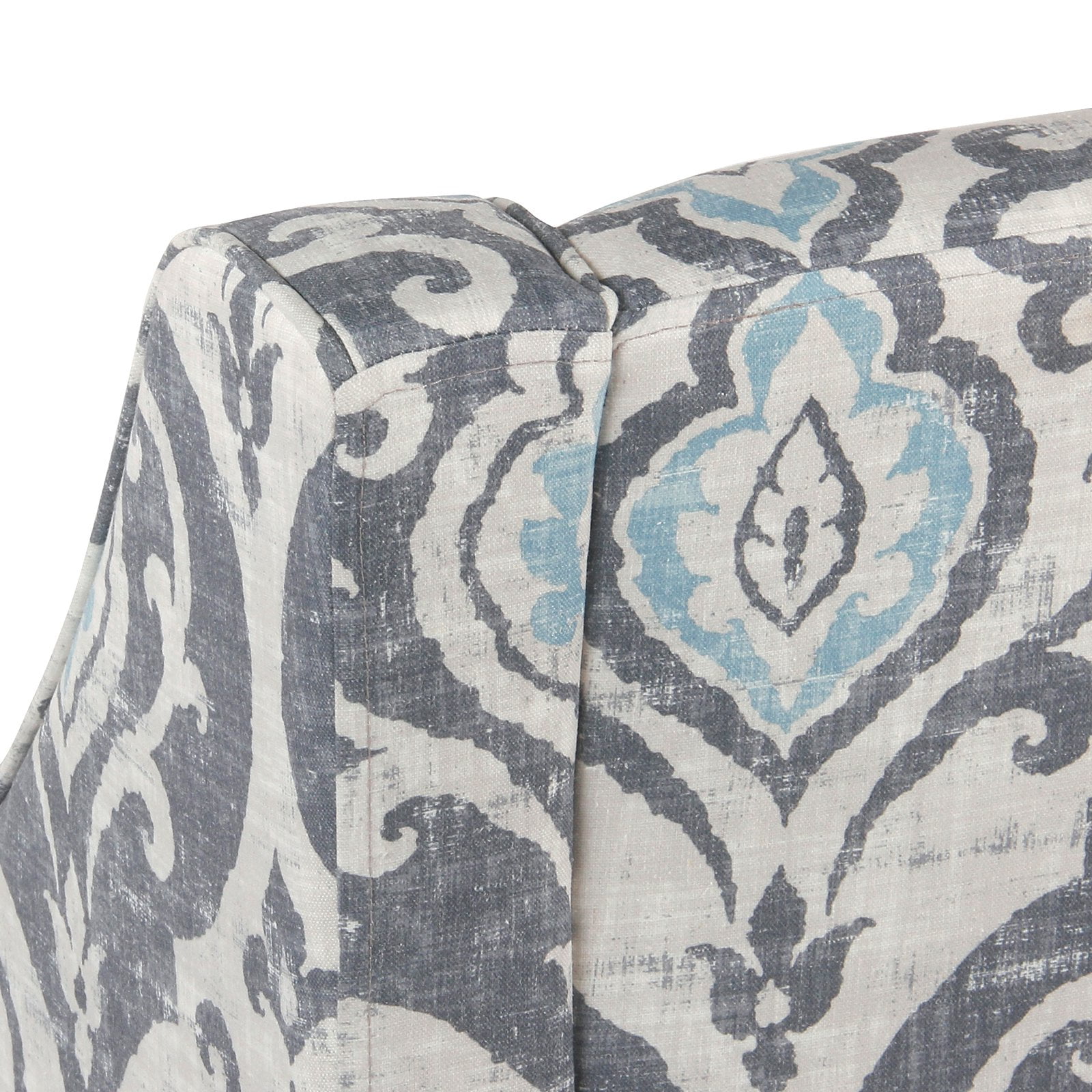 HomePop Classic Swoop Accent Chair - Blue and White Damask