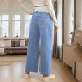 thumbnail image 5 of Admvng Maternity Wide Leg Jeans Elastic Waist Pregnancy Denim Trousers, 5 of 6