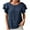 Dark Blue, variant on TKLPEHG Womens Tops Casual Crew Neck Ruffle Sleeve Elegant Shirt Loose Comfy Solid Color Fashion Lightweight Short Sleeve T Shirt Summer Clothes Blouses (Black,L)