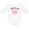 thumbnail image 3 of Inktastic I Love Piggies with Cute Pig Boys or Girls Long Sleeve Baby Bodysuit, 3 of 5