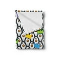 thumbnail image 2 of Sea Animals Soft Flannel Fleece Blanket, Penguins Wearing Colored Party Hats Crowns Rows of Staring Penguins South Pole, Cozy Plush for Indoor and Outdoor Use, 50" x 70", Multicolor, by Ambesonne, 2 of 5