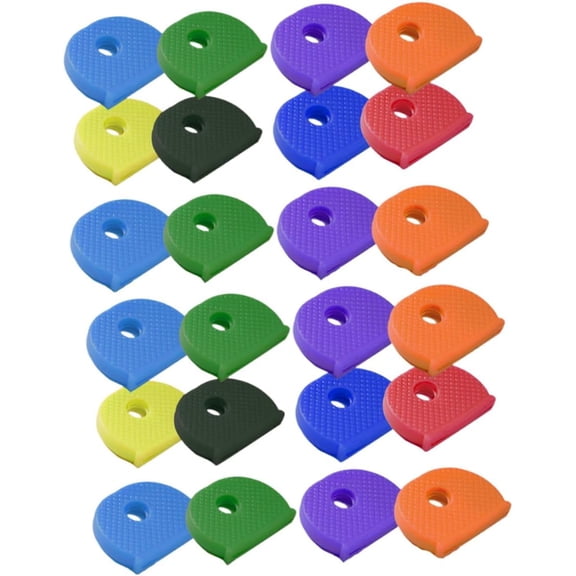 Key Caps 56pcs Key Chain Colored Key Covers Silcock Keys Mini Labels Key Identifier Caps Key Toppers Key Identifiers Top Hat Door PVC Mini Key Ring