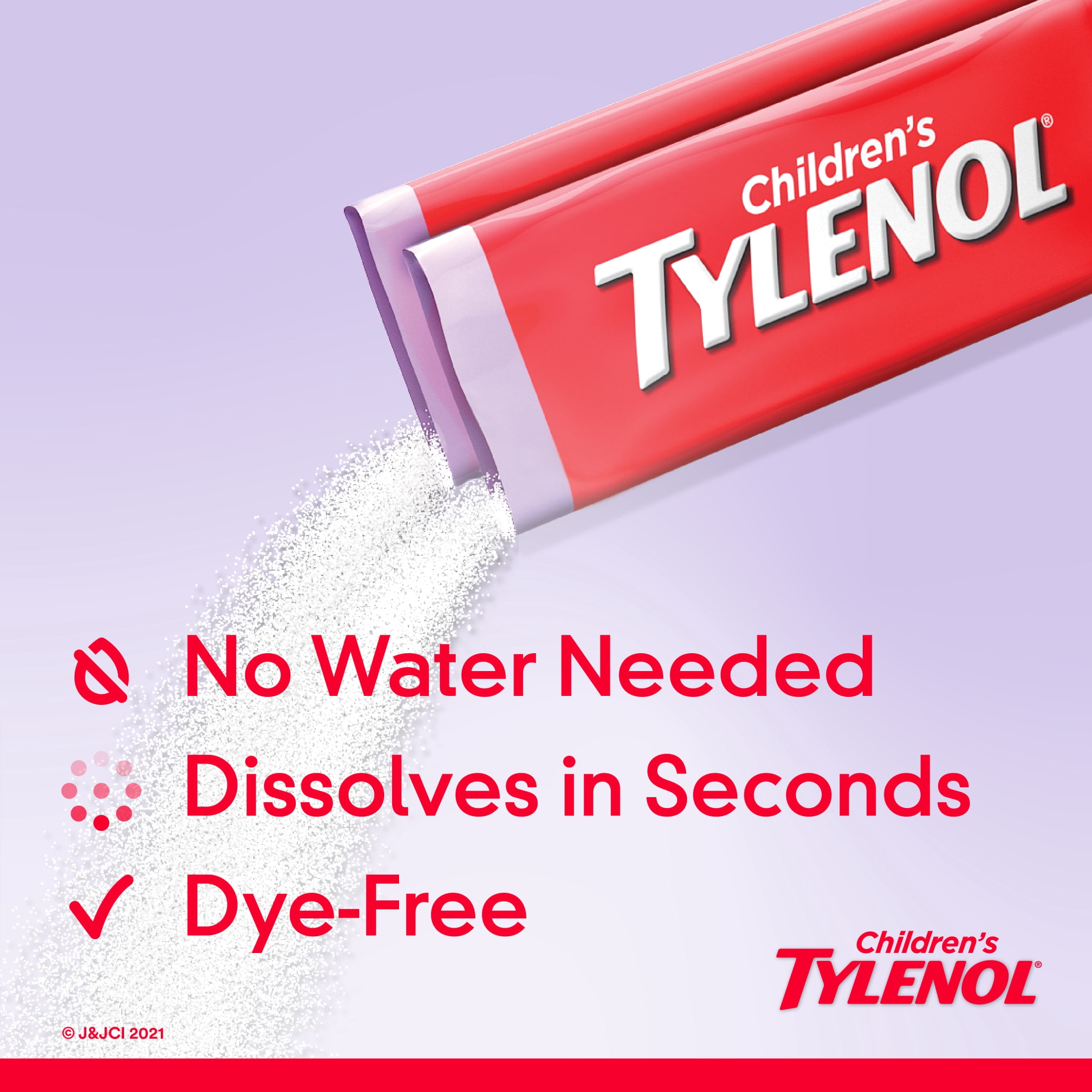 Children's Tylenol Acetaminophen Dissolve Packets, Wild Berry, 30 Count