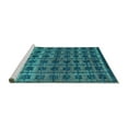 thumbnail image 2 of Ahgly Company Machine Washable Indoor Rectangle Oriental Turquoise Blue Modern Area Rugs, 7' x 10', 2 of 4
