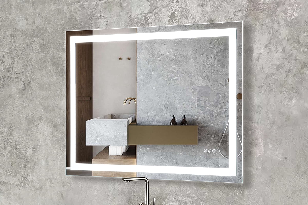 Prominence Home 48x36" Frontlit, Backlit, Anti-Fog, Shatter-Proof Touch Control LED Bathroom Mirror with Adjustable Light Settings