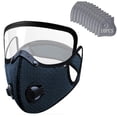 thumbnail image 2 of Respirator Mask, Face Mask for Dust, Silica Dust Mask, Carbon Filter Dust Mask, 12X6 Inch Breathable Navy Blue Dust Blocking Face Cover Kit, 1 Soft Washable Protective Mask with, 2 of 7