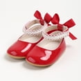 thumbnail image 4 of Zanarzt Infant Baby Girl Mary Jane Dress Shoes Soft Sole Non-Slip Pearl Princess Flats with Bow for Wedding Baptism Christening Dress Shoes for Toddler Girls Red,US 3.5, 4 of 6