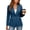 Blue women casual blazer tops a1, variant on Casual Blazers for Women Winter Business Work Button Down Long Sleeve Open Front Collared Blazer Tops Solid Slim Fit Office Clothes Fall Trendy, Blue M