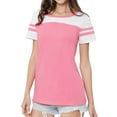 thumbnail image 5 of STARVNC Women Stripe Splice Short Sleeve Crew Neck Shirt, 5 of 8
