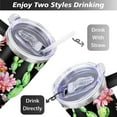 thumbnail image 5 of 40oz Watercolor Cactus Succulents Stainless Steel Flip Straw Tumbler Spill Proof Travel Cup Double Wall Vacuum Insulated Coffee Mug with Top Handle, 5 of 6