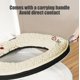 thumbnail image 5 of Cojín de asiento de inodoro | Almohadilla reutilizable lavable tibia engrosada con cremallera | Material de pelusa suave | Fácil de instalar y limpiar | Cubierta de inodoro de invierno Comfort |, 5 of 6
