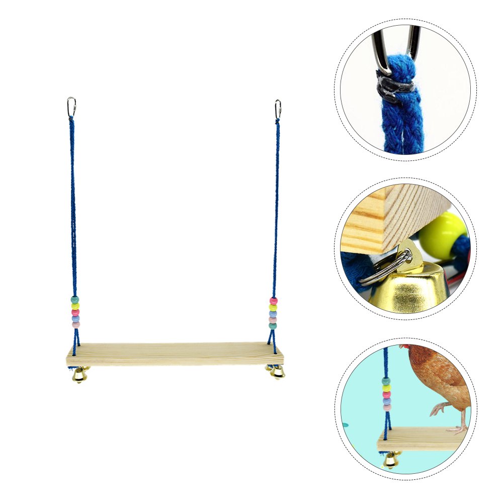 Tineasur Birds Plaything Wooden Swing with Metal and Acrylic Beads 1Pc