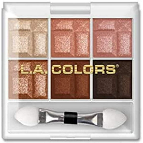 L.A. COLORS High-Pigment 6 Color Eyeshadow Palette, Earthy CES461 - Long-Lasting, Easy Application, Versatile Looks, Cruelty-Free & Vegan